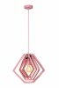 Drewniana lampa wisząca różowa nowoczesna boho designerska możliwość ściemniania MAURO 77489/33/66 LUCIDE